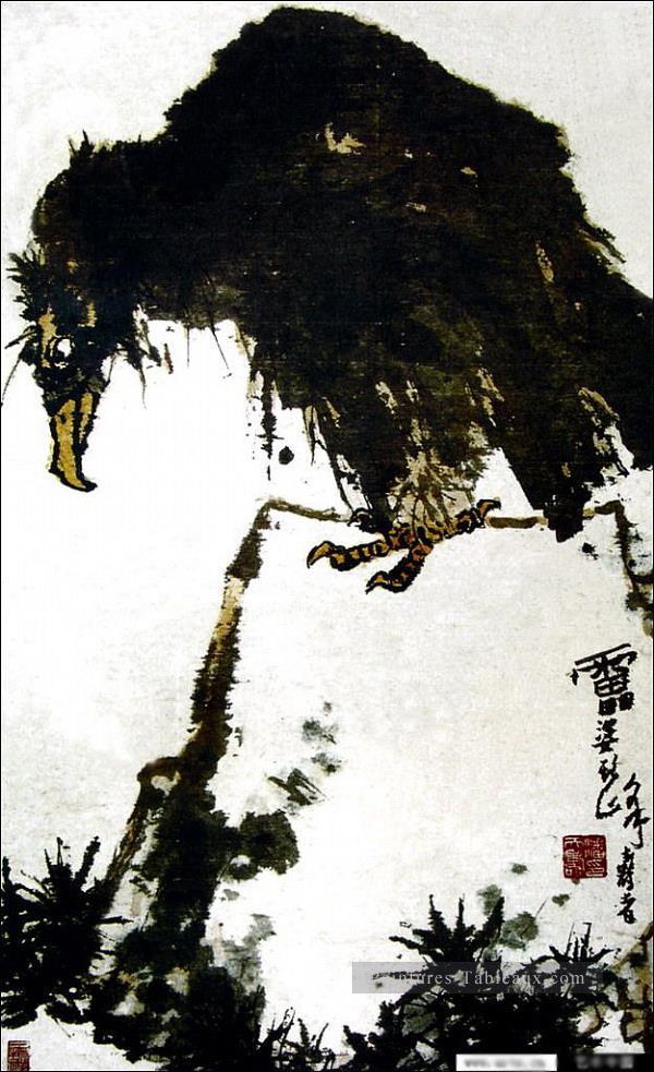 Pan tianshou eagle traditionnelle chinoise Peintures à l'huile